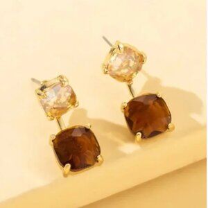 ⭐️❤️FREE Stone Geo Geode Classy Boho Peasant Hipster Chic Art Deco Farm Earrings